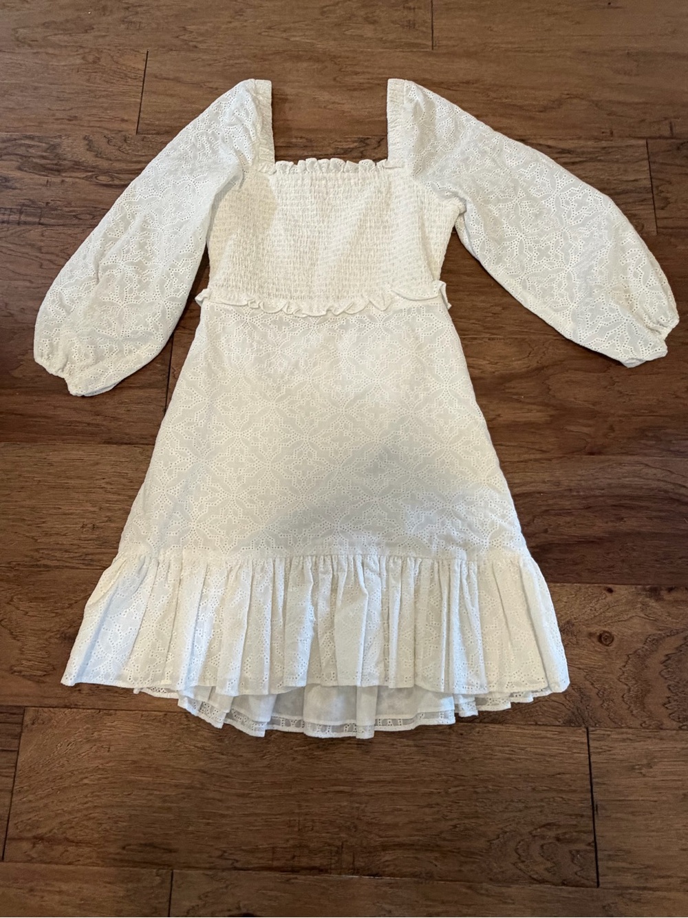 Veronica Beard White Denise Eyelet Dress Size 6 100% Cotton